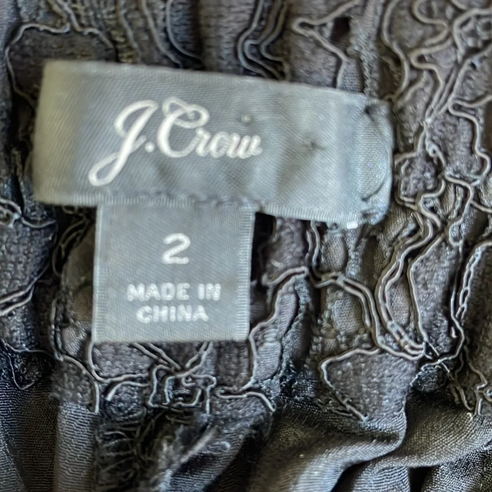 J.Crew Black Lace Elastic Waist Pull On Easy Ankle Pant